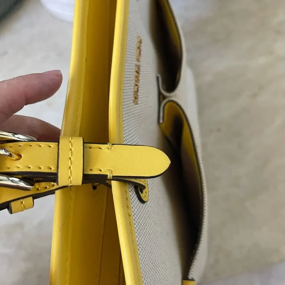 Michael Kors Cream and Yellow Leather Tote - Picture 11 of 15